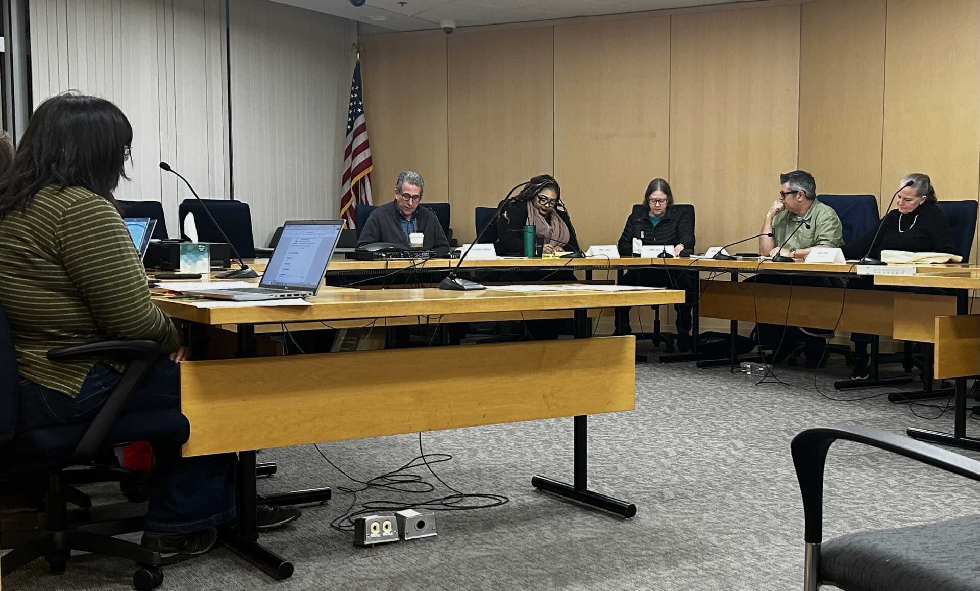 Tower District Committee members sit and discuss future of Tower District zoning and foci.