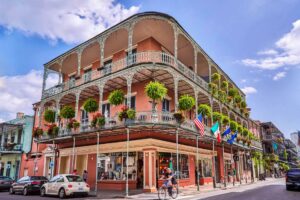 The wrought iron lace of a French Quarter Balcony in New Orleans Peter Unger GettyImages-678716875 rfe